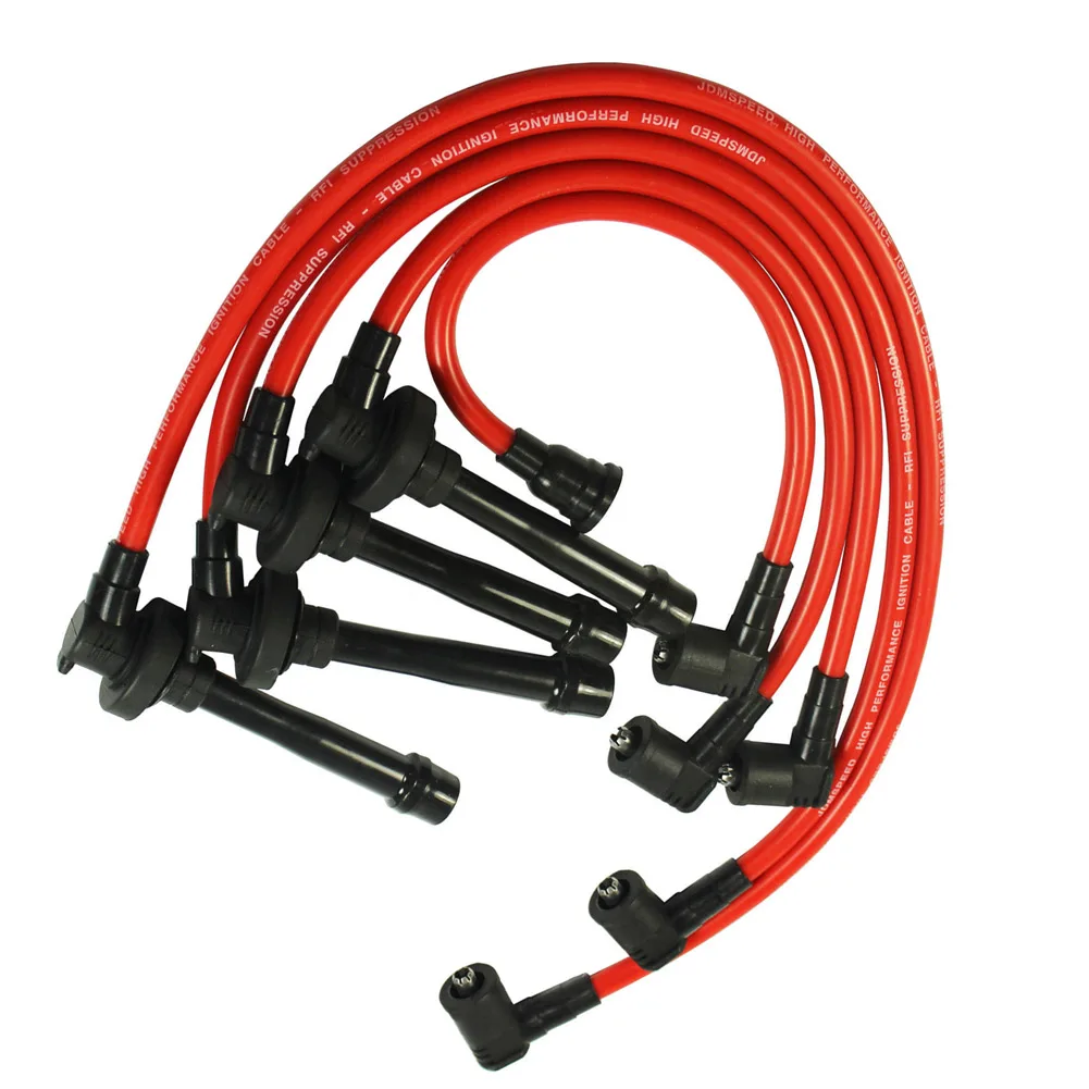 Spark Plug Ignition Wire Set For 1992-2000 Honda Civic 1993-1997 Honda Del Sol 1994-2002 L4 Honda Accord SOHC Spiral Core TD326