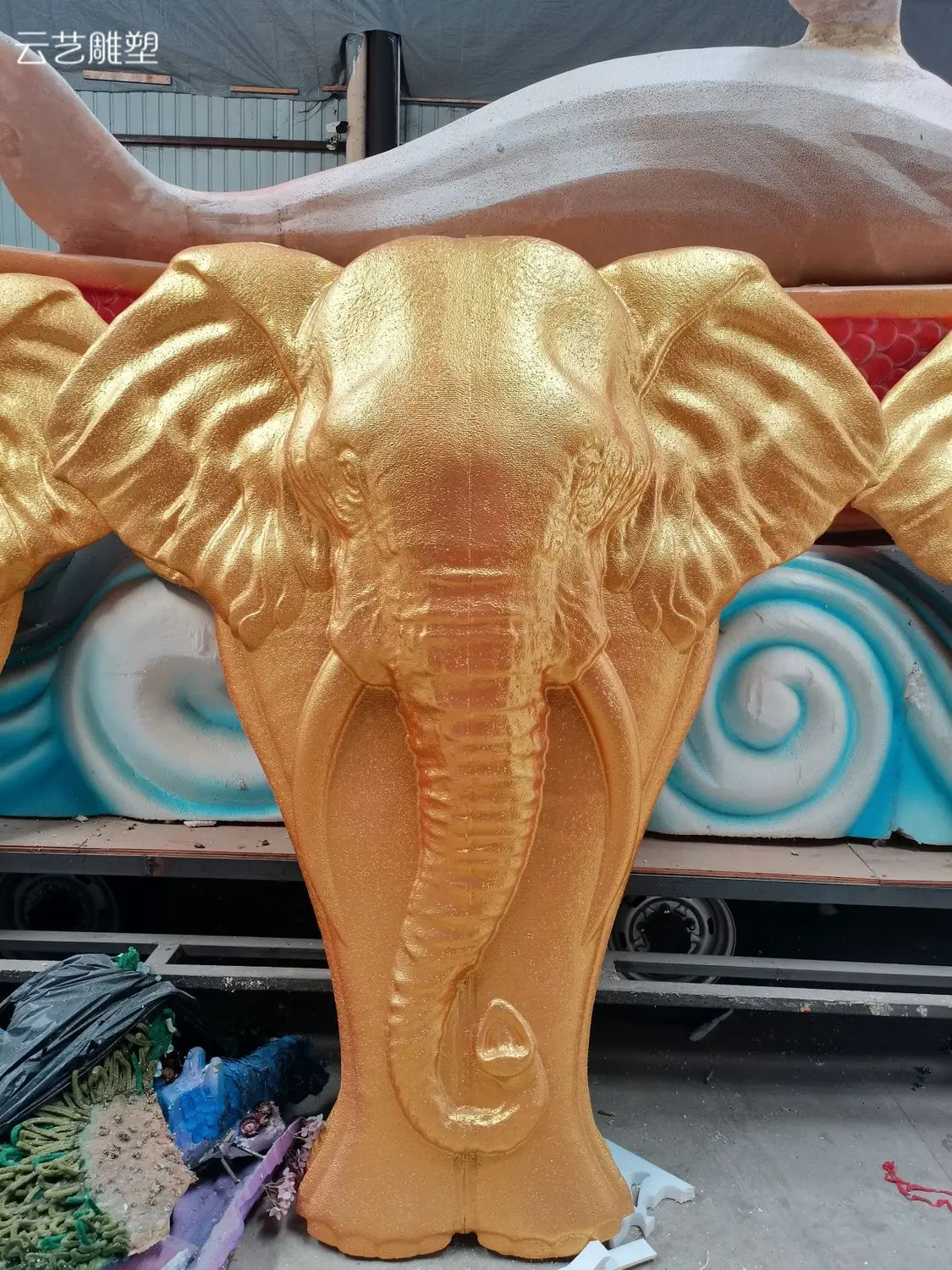 Dai Thai foam sculpture South East Asia style real stone paint simulation props