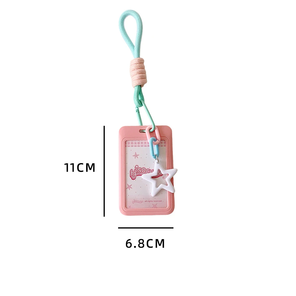 بسيطة بلون ستار حامل بطاقة الأزياء انزلاق غطاء فتاة المعبود 3in صور تخزين حافظة للبطاقات طالب وجبة بطاقة حافلة CardPendant