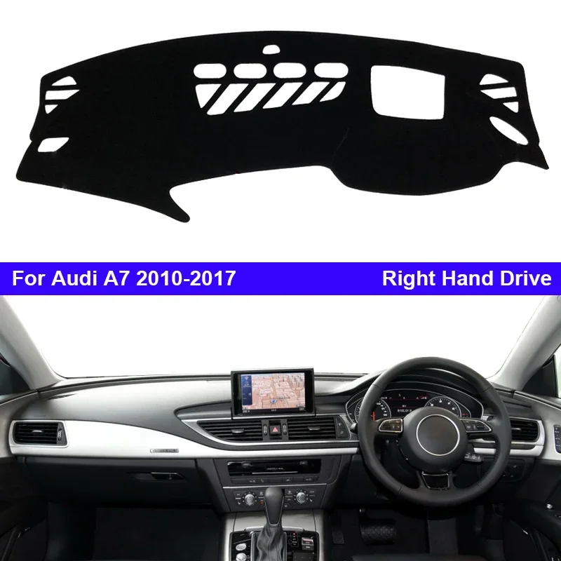 Untuk Audi A7 2010 2011 2012 2013 2014 2015 2016 2017 dengan HUD bantalan pelindung penutup dasbor silikon anti-selip tikar otomatis kerai