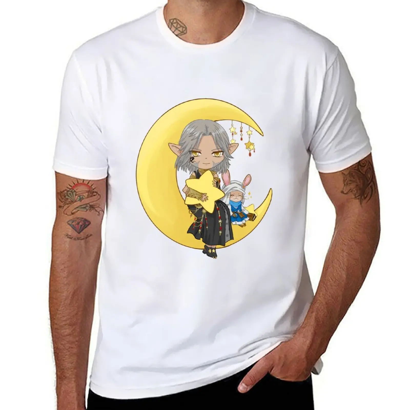 

Urianger & Loporrit on Moon FF14 FFXIV T-Shirt anime tshirt t shirt personalised T-Shirt