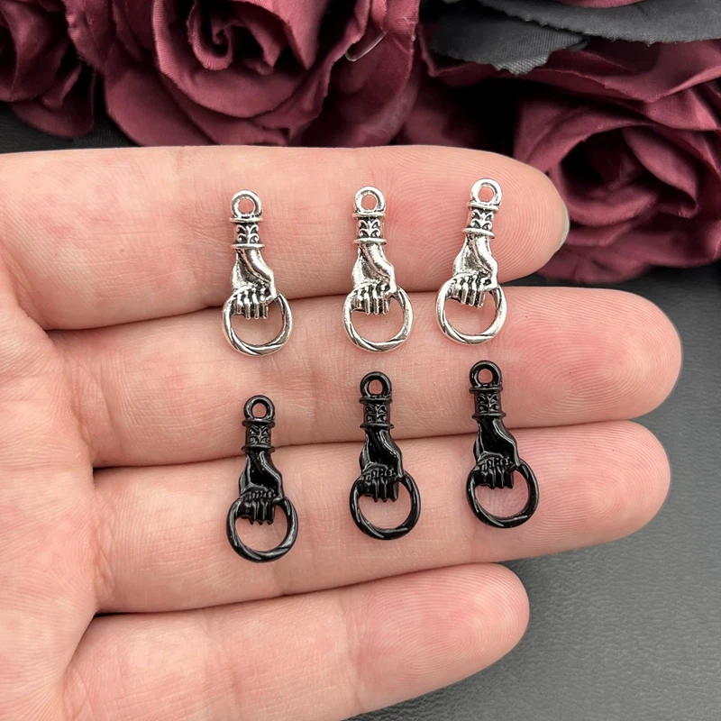 5 Pieces of Charm Hand In Hand 20*9mm Antique Silver Pendant DIY Crafts Production Found Handmade Tibetan Jewelry