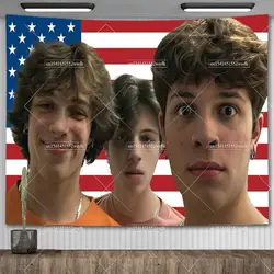 Sturniolo Triplets Wall Hanging Tapestry Funny Merch Meme Tapestry Flags Black And White Tapestries Room Decoration Art Posters