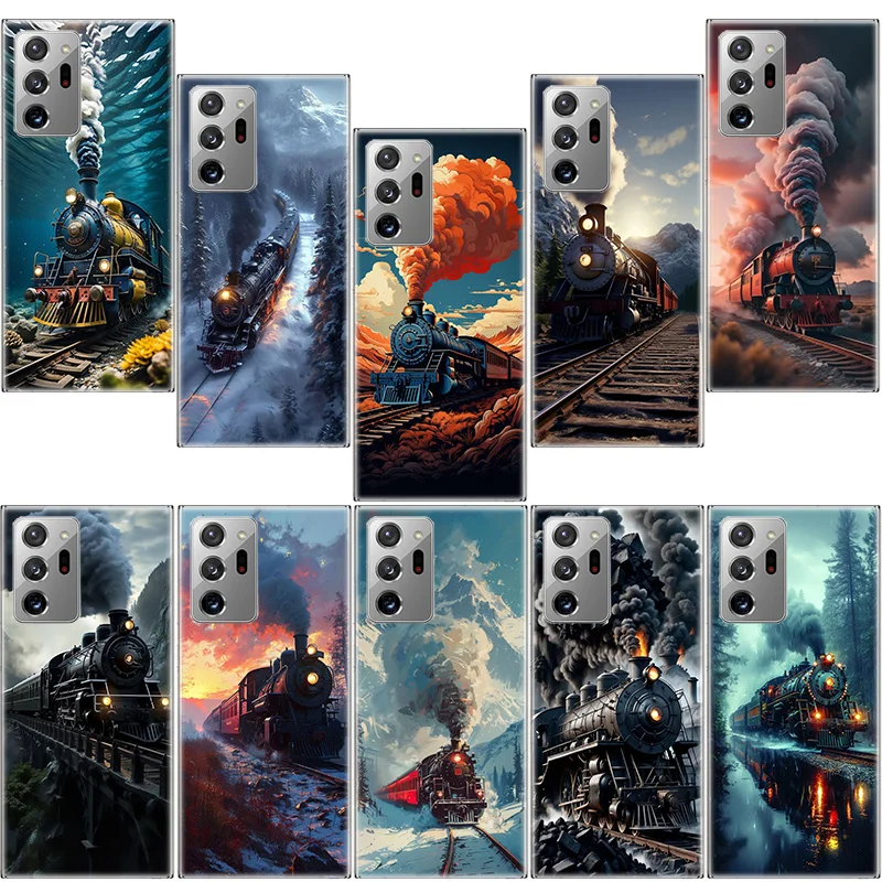 Steam Train Phone Case For Samsung A13 A23 A33 A53 A73 A52S 5G A05S A04S A02S A03S Galaxy A72 A52 A42 A32 A22 A12 Cover