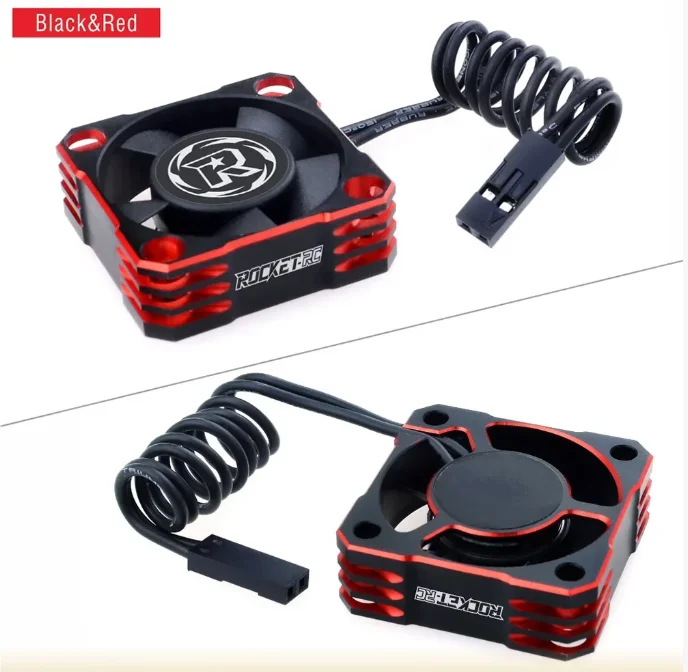 ROCKET-RC 25/30/35/40/50mm V2 Metal Cooling Fan 32000/28000/21000/16000/10000RPM for 1/8 1/10 1/12 RC Car 540 550 3650 Motor ESC