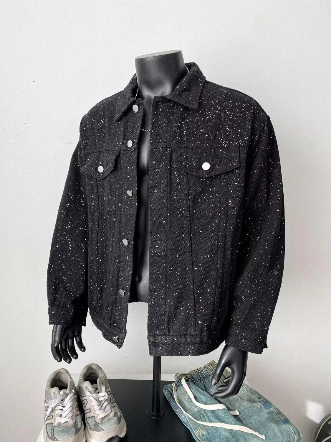 

Мужские джинсы American Sle Heavy Du со стразами, повседневные, трендовые, стильные, от Haome Top