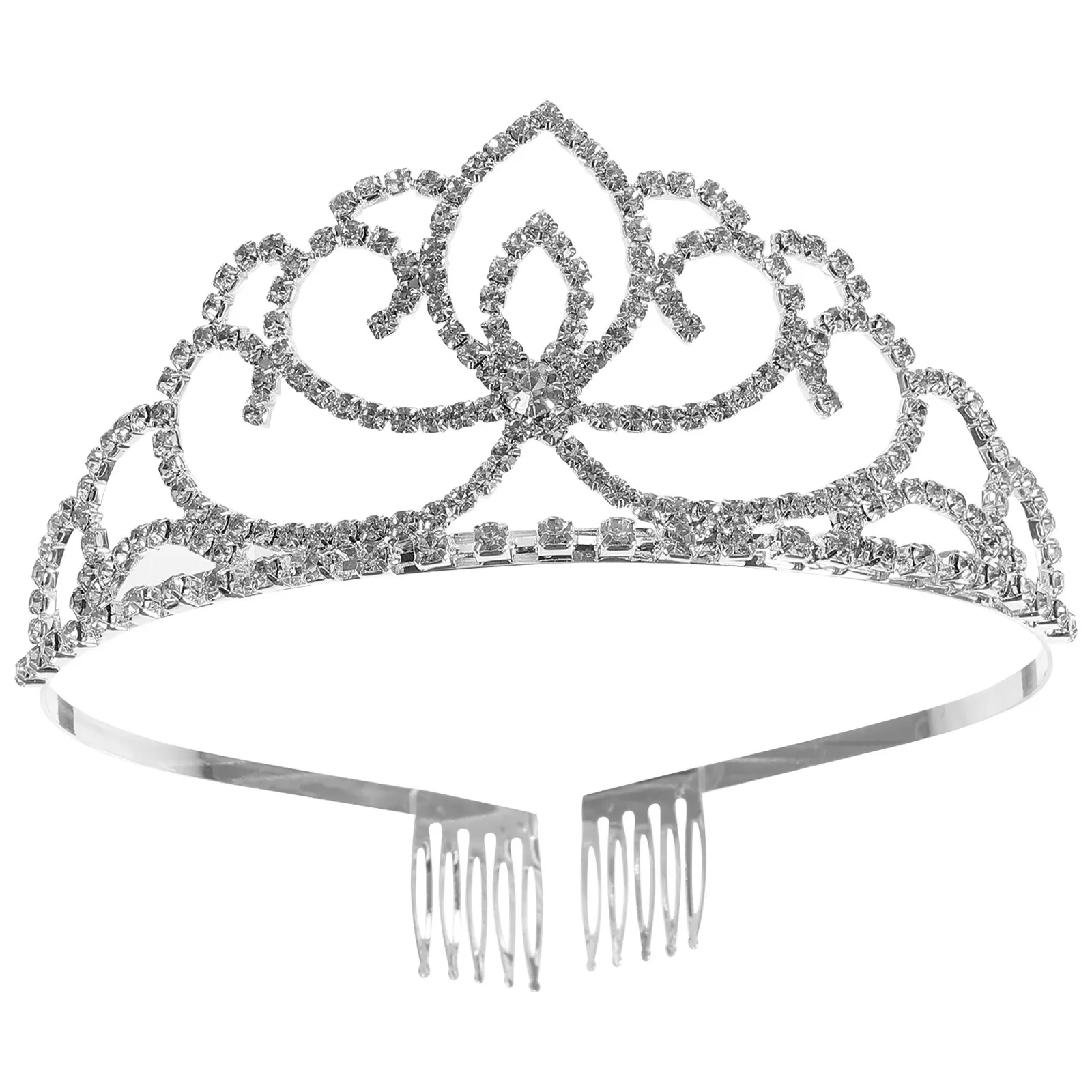 

Crystal Rhinestone Tiara Crown for Women Elegant Glittering Bridal Headpiece with Side Combs Perfect for Wedding Engagement Prom