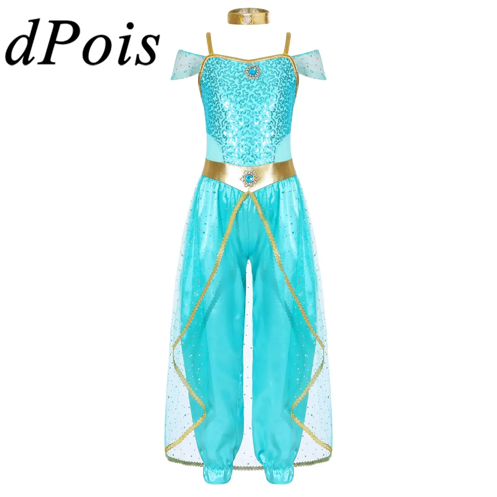 Disfraz de princesa árabe para niñas, mono de danza del vientre, vestido elegante indio para niños, disfraces de Halloween para juegos de rol de cumpleaños