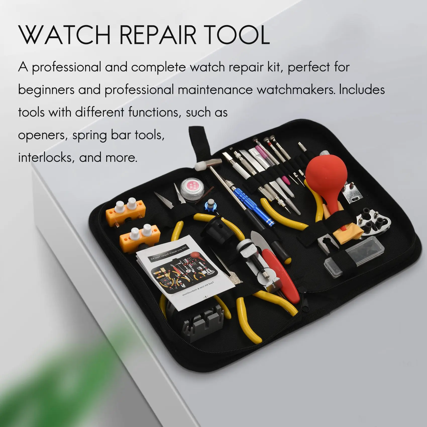 160Pcs Professional Watch Repair Tool Kit Watch Tool Kit Watch Case Opener Spring Rod Tool Set