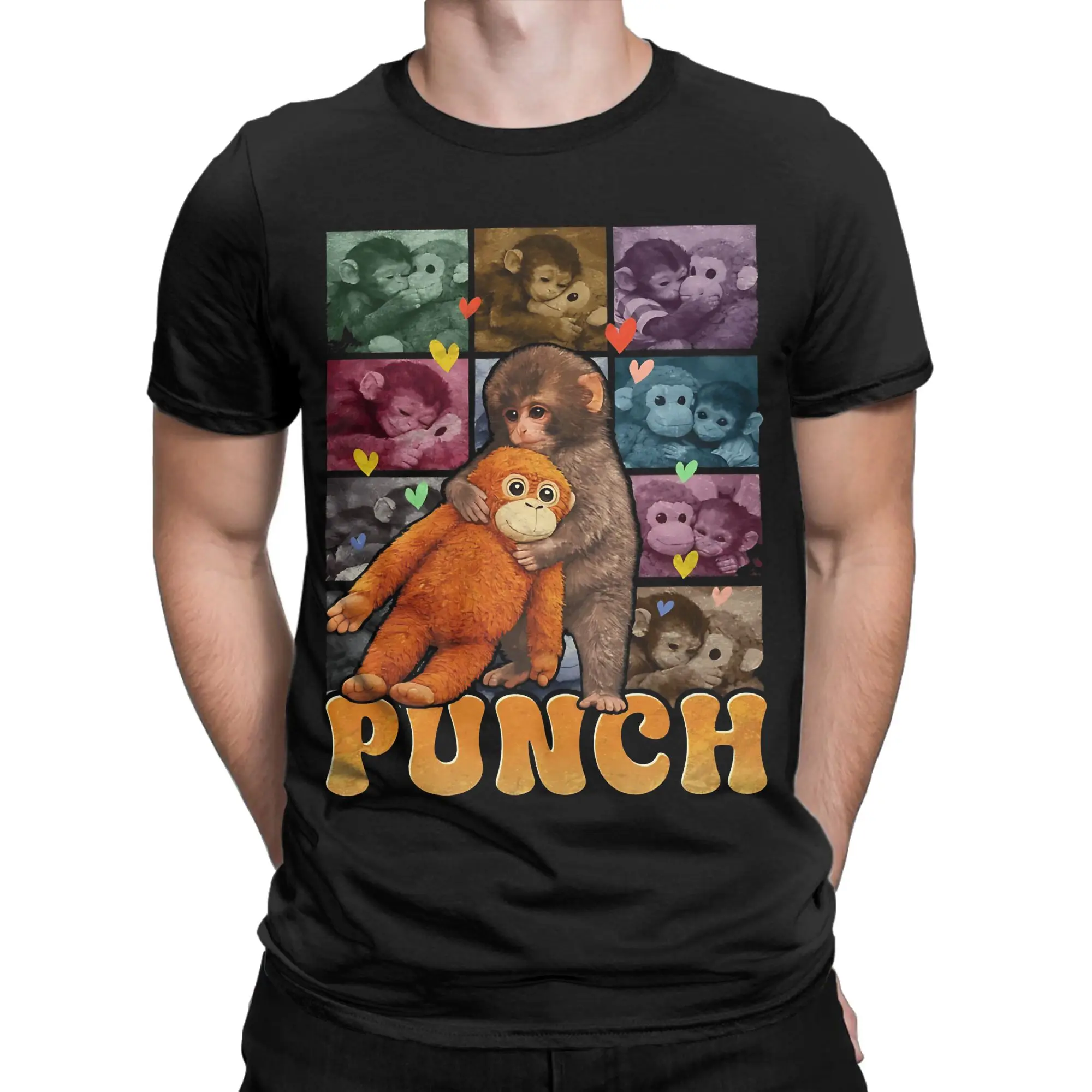 Humor Cute Punch Monkey T-Shirt Men O Neck 100% Cotton T Shirt  Short Sleeve Tee Shirt Gift Idea Clothes