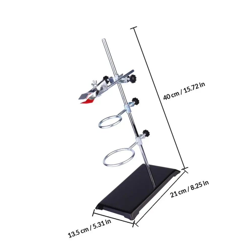 Heavy Duty Stainless Steel Lab Ring Stand for Funnel Rack, Flask & Test Tube Clamp – Chemistry Laboratory view 2