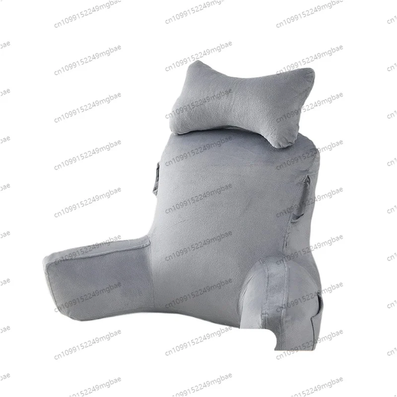Throw Pillow with Armrest Reading Cushion, Pregnant Women Waist Support Lazy Sofa Backrest, Removable Inner Liner
