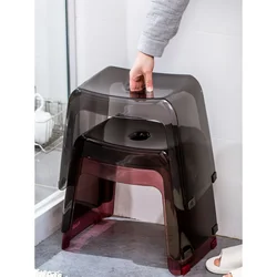 Sgabello da bagno mobili per la casa sgabello per scarpe in plastica trasparente PCTG Designer antiscivolo sedile per sedia da bagno per doccia per anziani per adulti