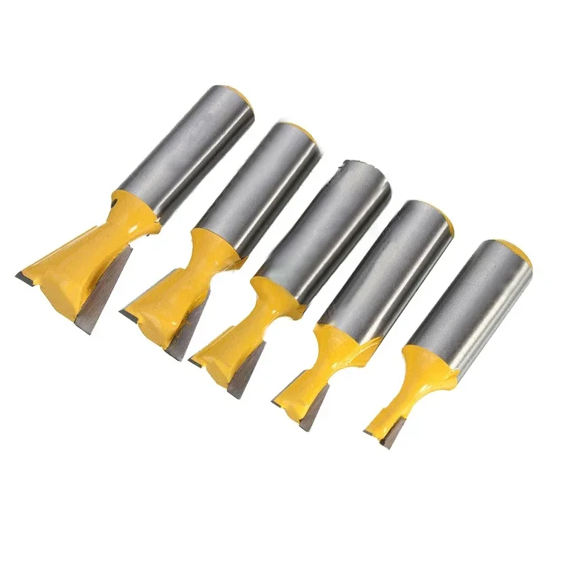 

5pc 1/2" Shank 14 Degree Dovetail Joint Router Bits Set Woodworking Engraving Milling Cutter 1/4" 1/8" 5/8" 3/4"