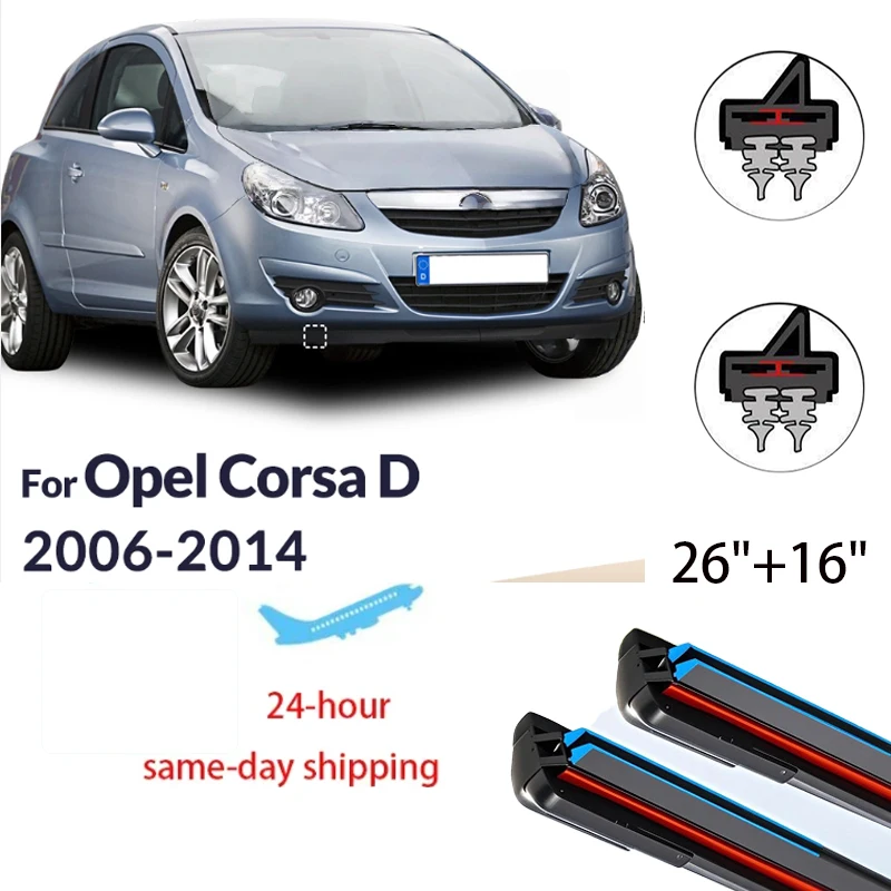 

For Opel Corsa D 2006-2014 2007 2008 2009 2010 Wiper Front Wiper Blades Windshield Windscreen Window Brushes 26"+16"