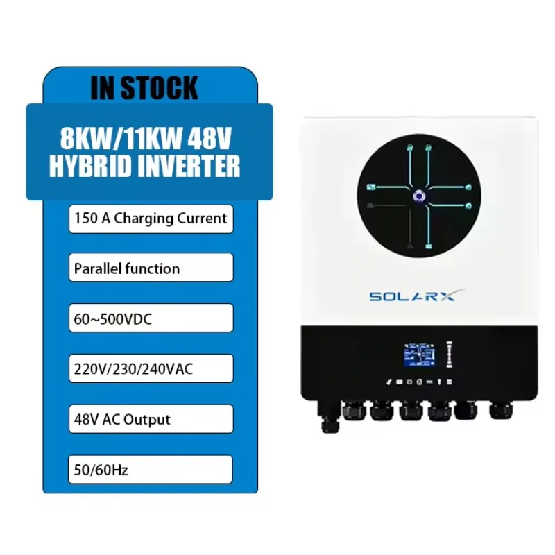 Voltronic MAX II ultra 8KW 11KW 8000W 11000W Uscita 150A MPPT Doppio MPPT On/Off Grid 48VAC 11KW 8KW Inverter solare Doppia uscita