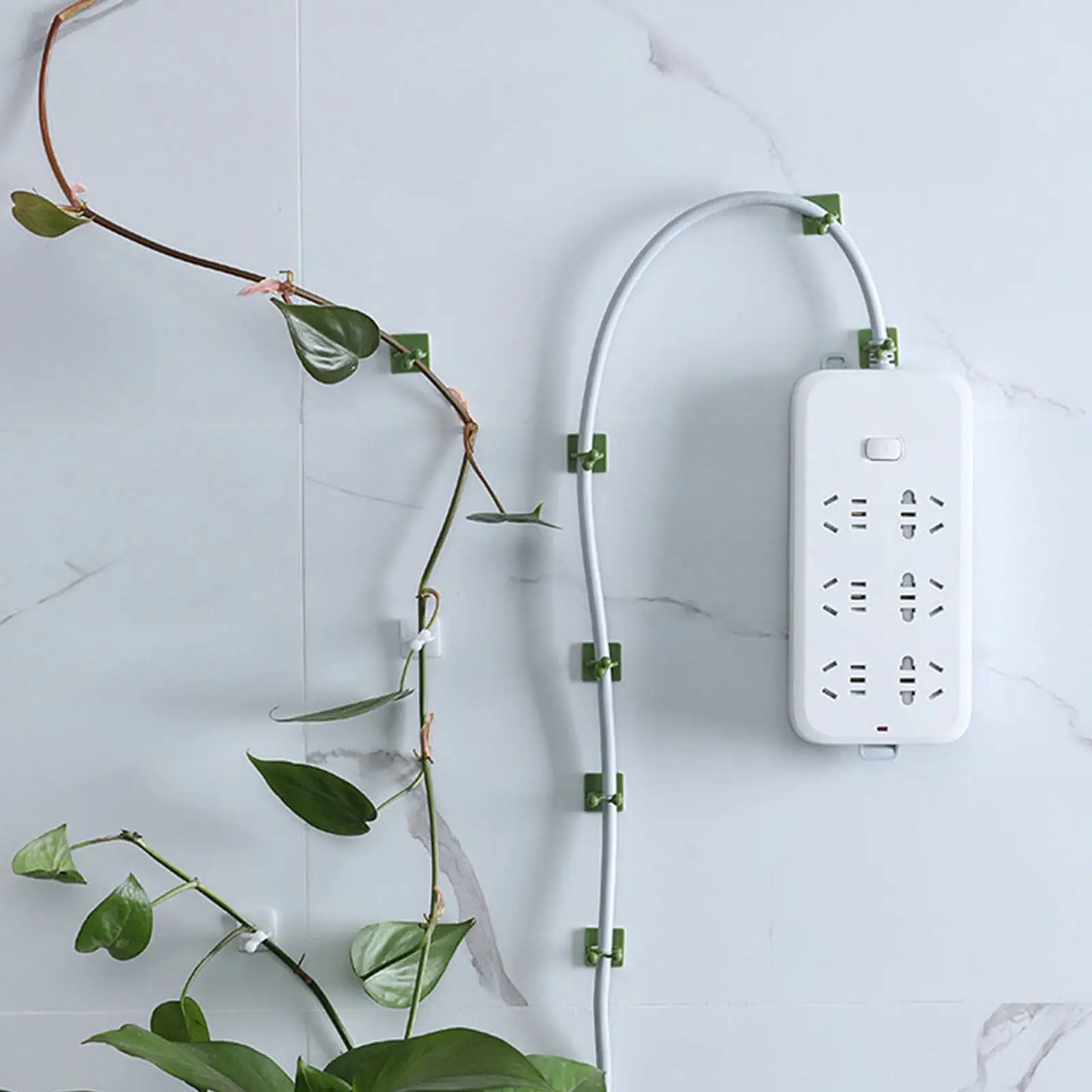 80Pcs Eco-Friendly Plant Fixture Hooks Adjustable Wall Mount Climbing Vine Support Clips for Green Pothos Wire Management