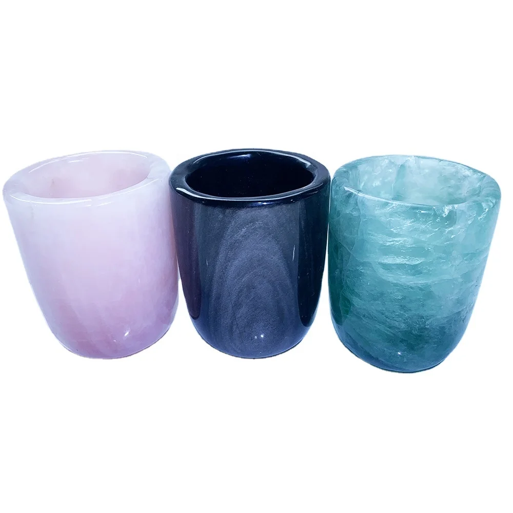 Wholesale Natural High Quality Healing Gemstone Hand Carved Crystal Crafts Different Materials Cup For Gift