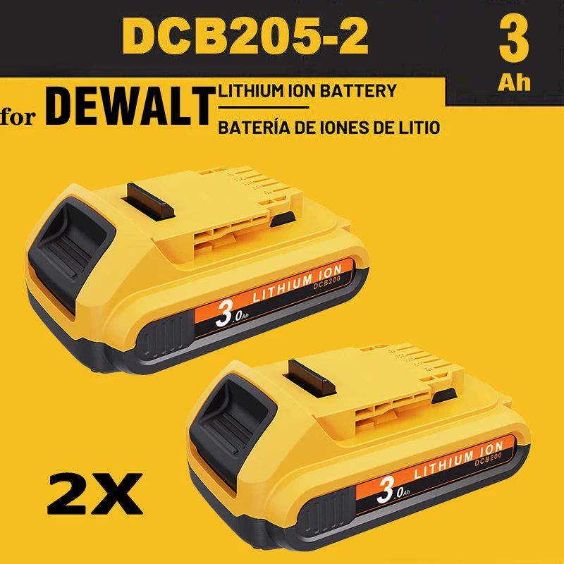 2-PACK Original For DeWalt 20V DCB184 Battery 18V 3Ah Li-Ion Battery DCB182 DCB205 DCB200 for dewalt dcd794 20 VOLT batteries