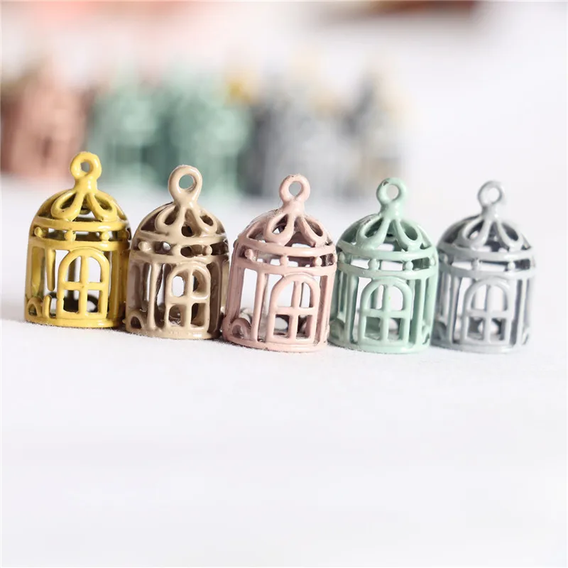 

5picecs 1:12 Scale Dollhouse Miniature Birdcage Colorful Metal Vintage Decor DIY Scene Props Doll House Accessories