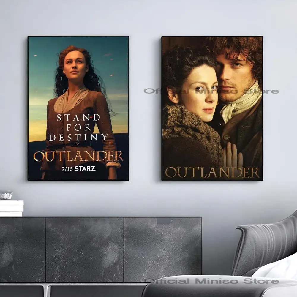 TV Series Show Movie Poster Self-adhesive Art Waterproof Paper Sticker Coffee House New Outlander Bar Room Wall Decor