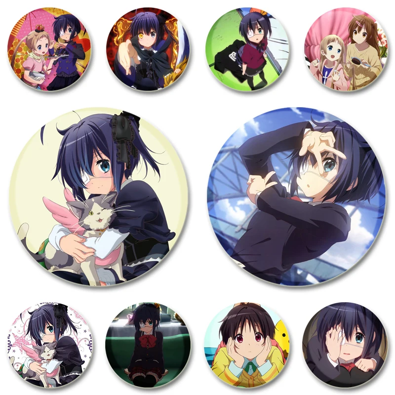 

Rikka Takanashi Shinka Nibutani Kumin Tsuyuri Anime Figure Badge Cartoon Cute Exquisite Enamel Pins for Clothes Jewelry Backpack