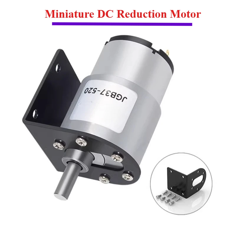 JGB37-520 Miniature High Torque Metal Gear DC Reduction Motor 6V/12V/24V 7RPM~960RPM Speed Regulation Is Positive and Negative.