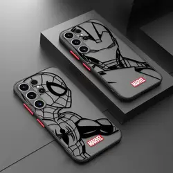 Phone Case for Samsung Note 20 Ultra 10 Plus S23 S22 S21 S20 FE S10E S10 Matte Funda Marvel Spider Man