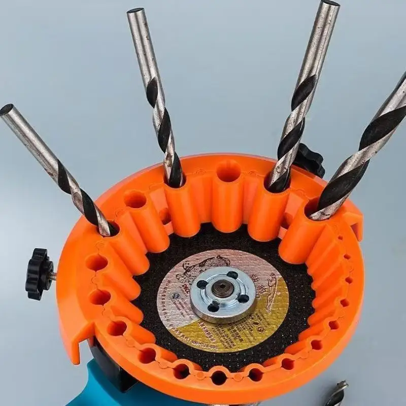 Anti-Stripping Angle Grinder Drill Bit Sharpener 2-13mm 20 Holes With Metal Thread Inserts Fit 115/125 Grinders Renew Old Bits