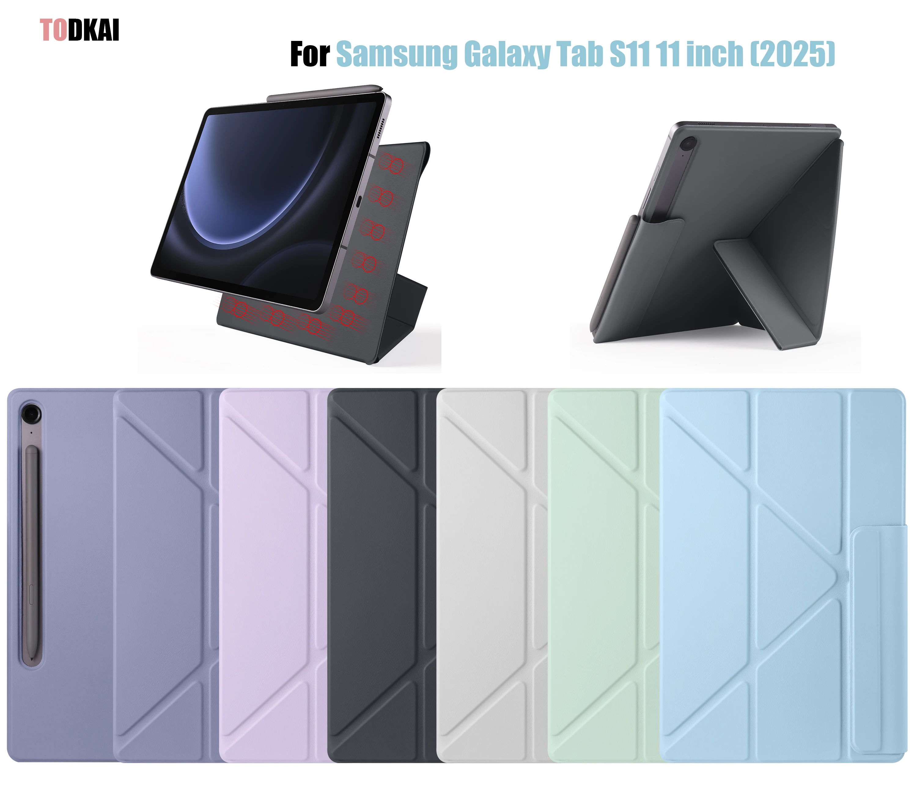 

Магнитный чехол для Samsung Galaxy Tab S11, 11-дюймовый Y-образный складной чехол для планшета S11 2025, многоугольный складной защитный чехол