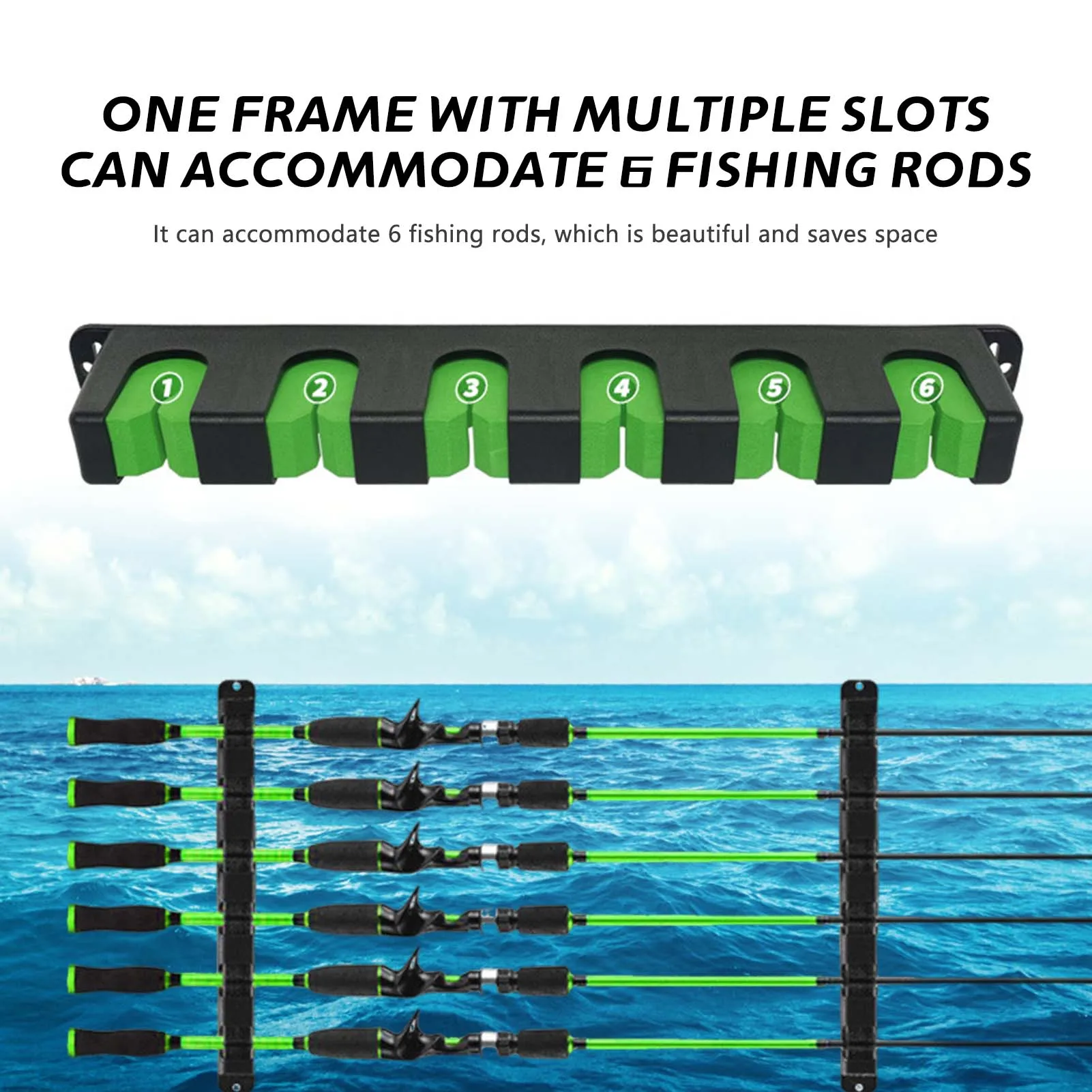 Garage Fishing Pole Display Stand Vertical/Horizontal Design Easy Installation Rod Rack Suitable for Billiard Rooms Clubs