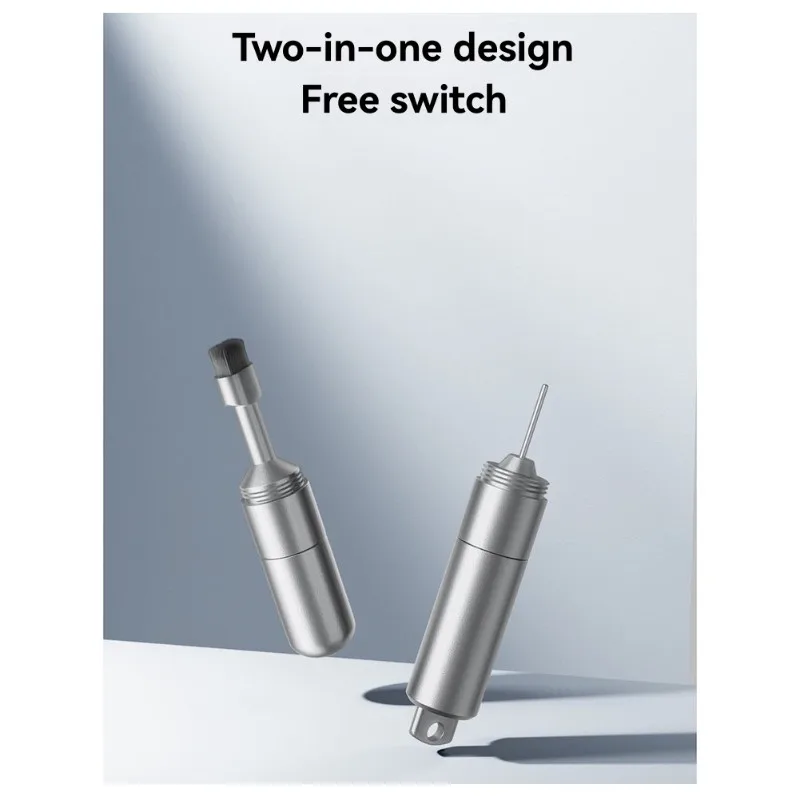 A13E-قاذ بطاقة SIM محمول متعدد الوظائف وقلم تنظيف سماعة الأذن، سلسلة مفاتيح من سبائك الألومنيوم مع تصميم معلق مضاد للفقدان