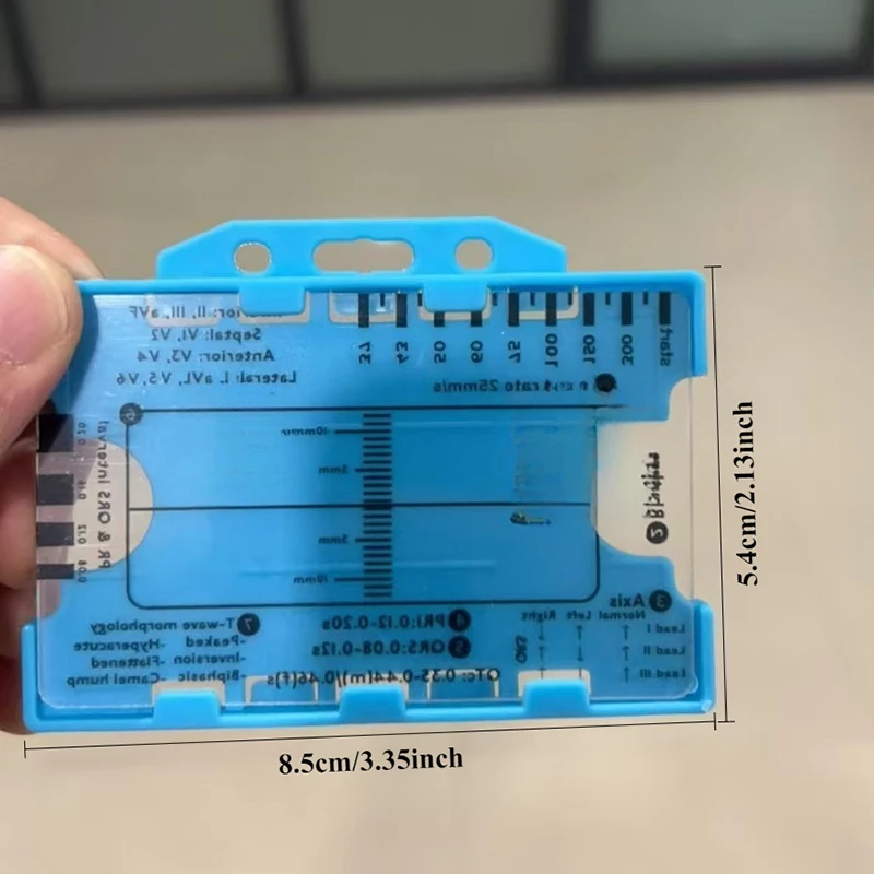 7 Step Ruler, Ruler Plastic Ruler Measuring Tool, 7 Step Ruler For Interpretation, Transparent EKG Calipers Measuring Tool