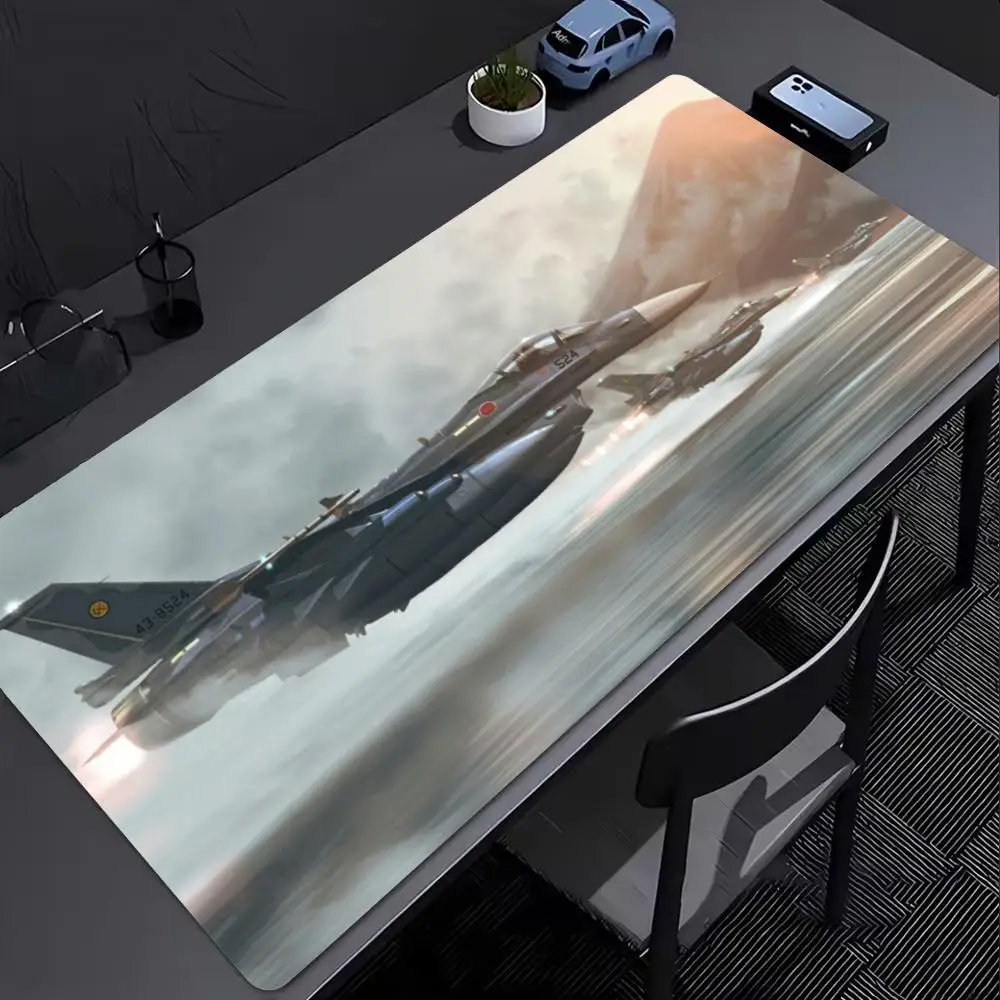 XXL Fighter Jet Large Mouse Pad Military Aviation Warplane Aircraft Desk Mat Non-Slip Rubber Gaming Keyboard Computer Mouse Mats