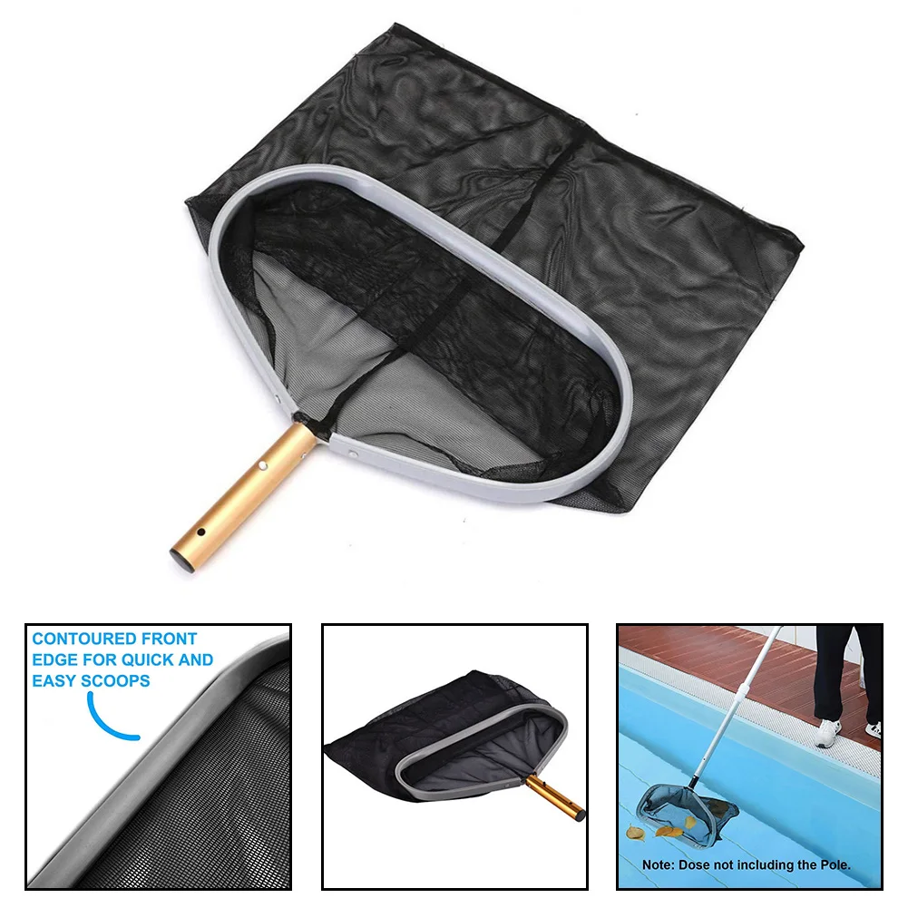 1pc Aluminum Frame Mesh Bag Fishing Net For Collecting A Larger Quantity Of Leaves Swimming Pool Cleaning Tool Equipment