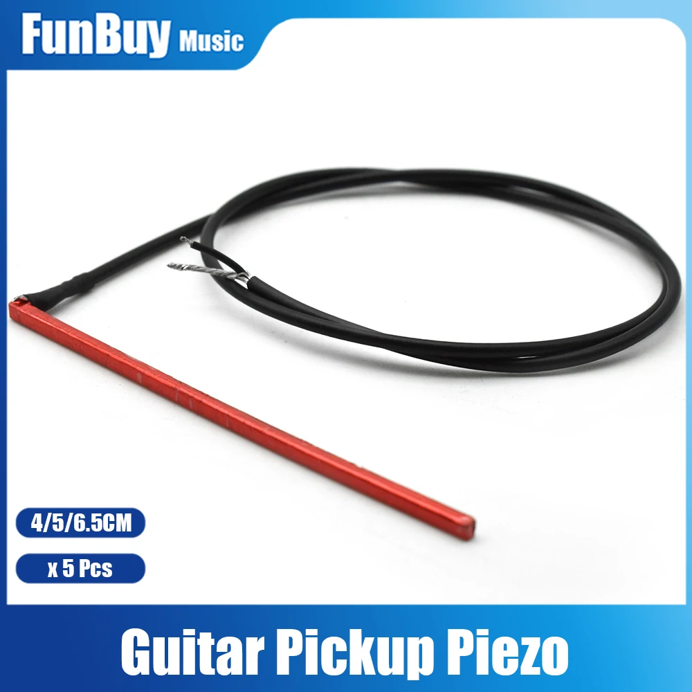 5pcs Red Under Saddle Piezo for Acoustic Ukulele Pickup 40mm/50mm/65mm