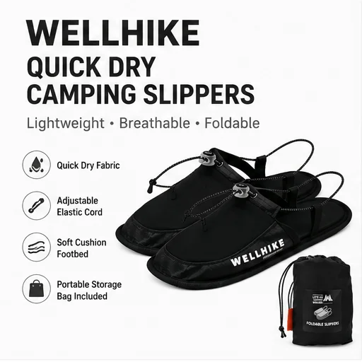 Ultralight Foldable Hiking Slippers Non Slip Quick Dry Water Sandals Portable Outdoor Trekking Camping Travel Beach Shower Shoes