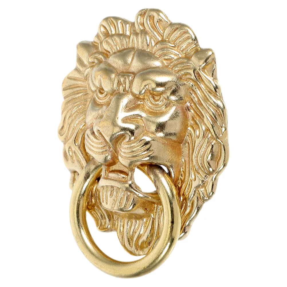 

Brass Lion Head Door Knob Vintage Cabinet Hardware Dresser Drawer Pulls Golden Resistant Durable Smooth