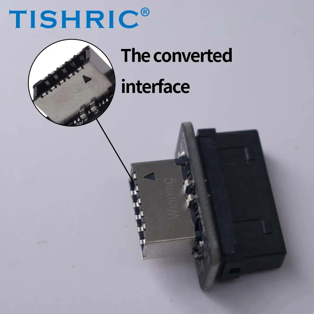 TISHRIC USB3.0 19Pin 20Pin To TYPE-E Adapter Expansion Board Type E Chassis Motherboard TYPE-C Socket USN3.1 PH73S Up To 10Gbps