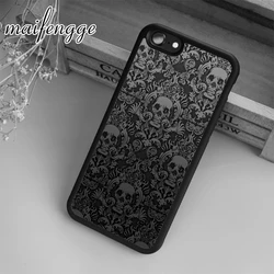 maifengge Gothic Skull Alternative Scroll Pattern Case For iPhone 17 Air 15 14 plus 11 12 13 Pro Max