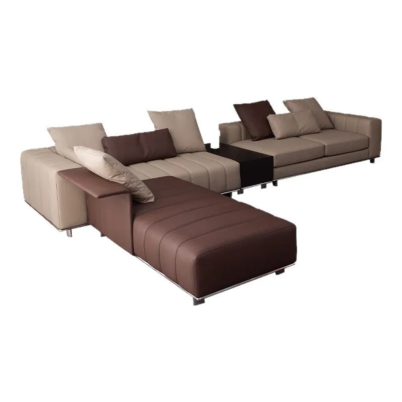 Italian leather piano keys sofa living room, Italian minimalist leather art