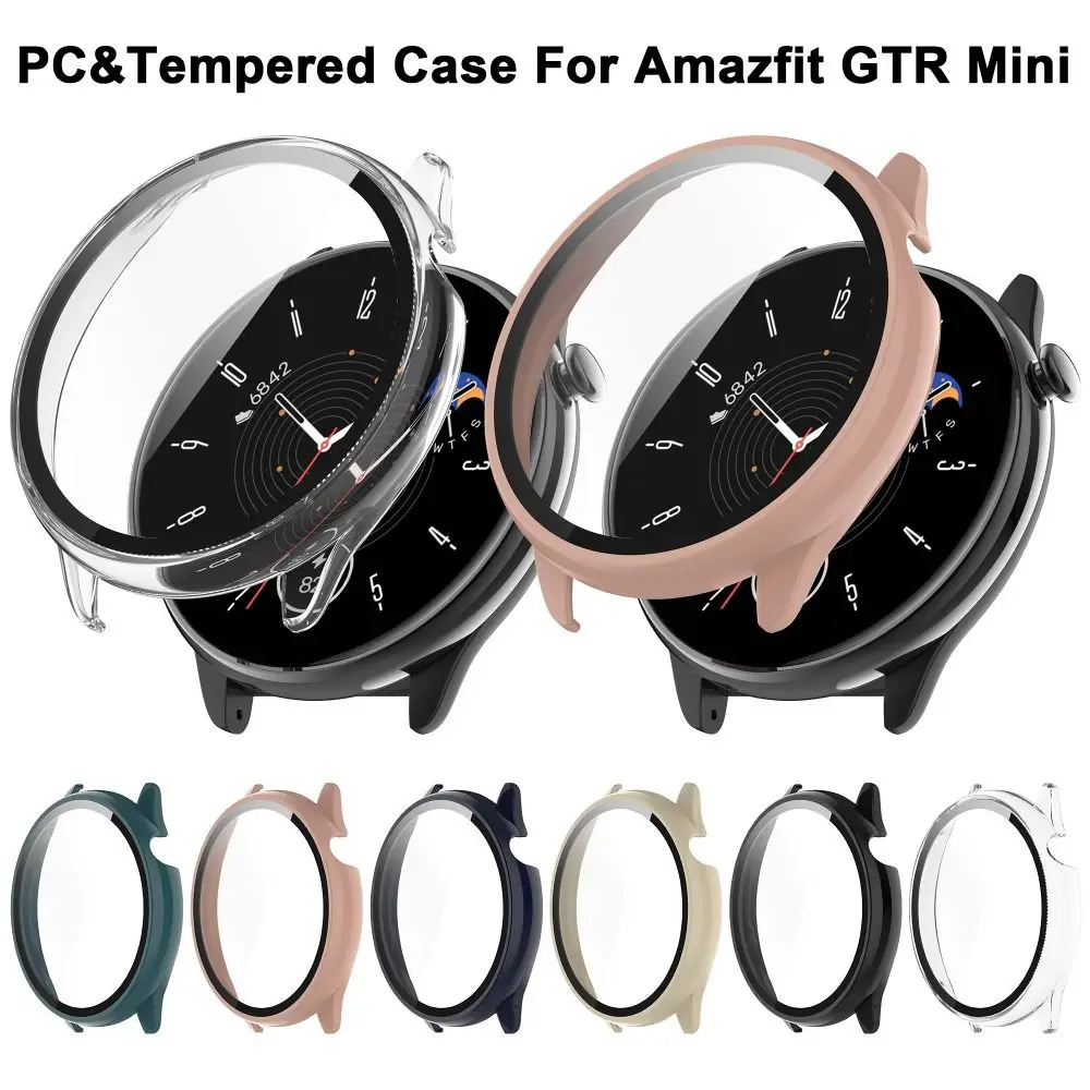 

Frame Hard PC Shell Protective Film Case Cover Screen Protector Tempered For Amazfit GTR Mini