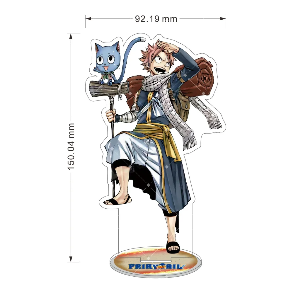 Fairy Tail Anime Acrylic Stand Figure Natsu Gray Erza Lucy Action Figurine Desk Decor Cosplay Props Collectible Gift Keychain