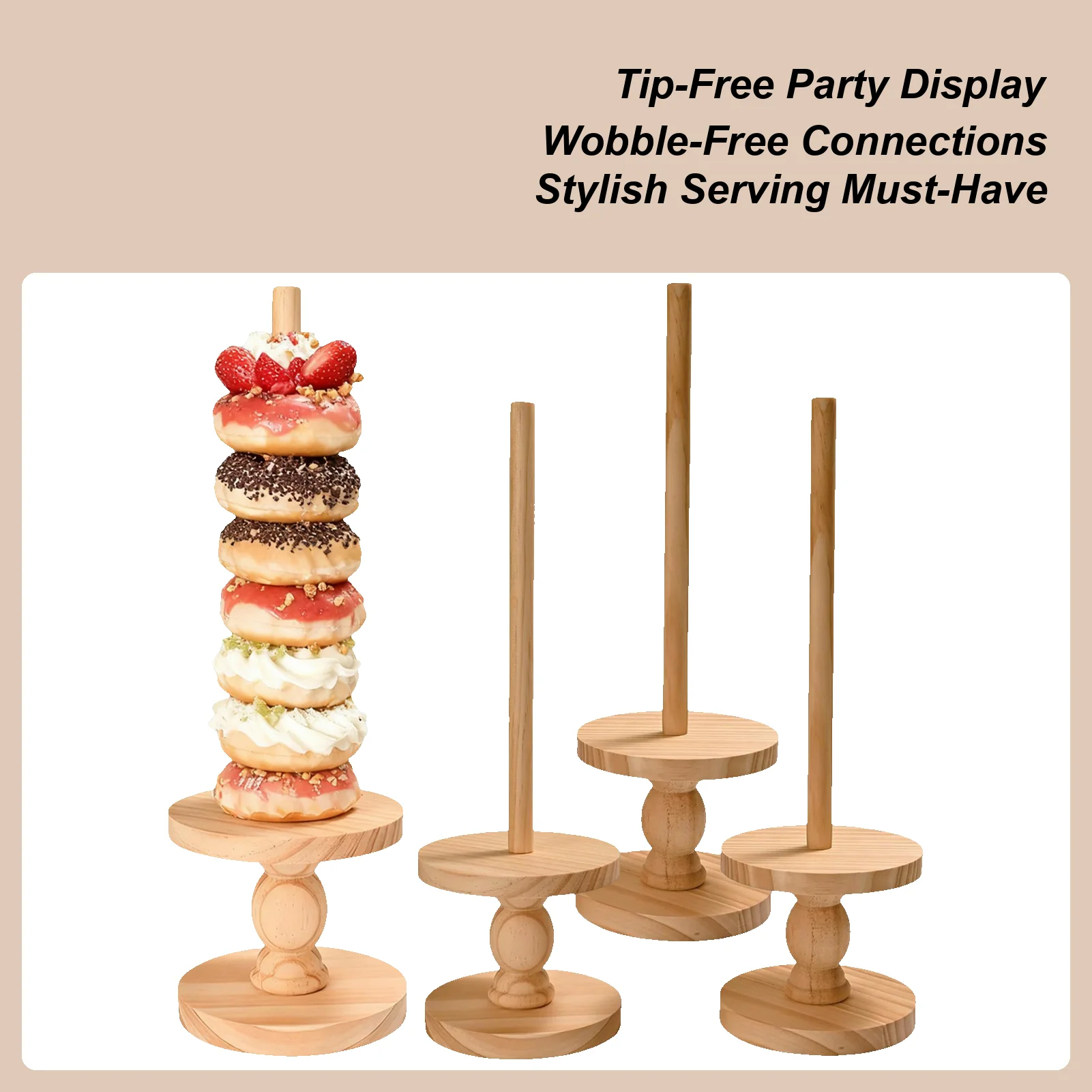 Donut Stand For Party 4 Pieces Display Rack Donut Display Stand Party Supplies For Dessert Bagel Food Wedding Birthday Christmas