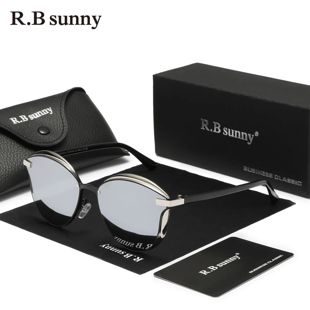 RBsunny Gepolariseerde Zonnebril Voor Vrouwen Luxe Design Dames Vlinder Elegante Bril UV400 Bescherming Mode Cat Eye Brillen