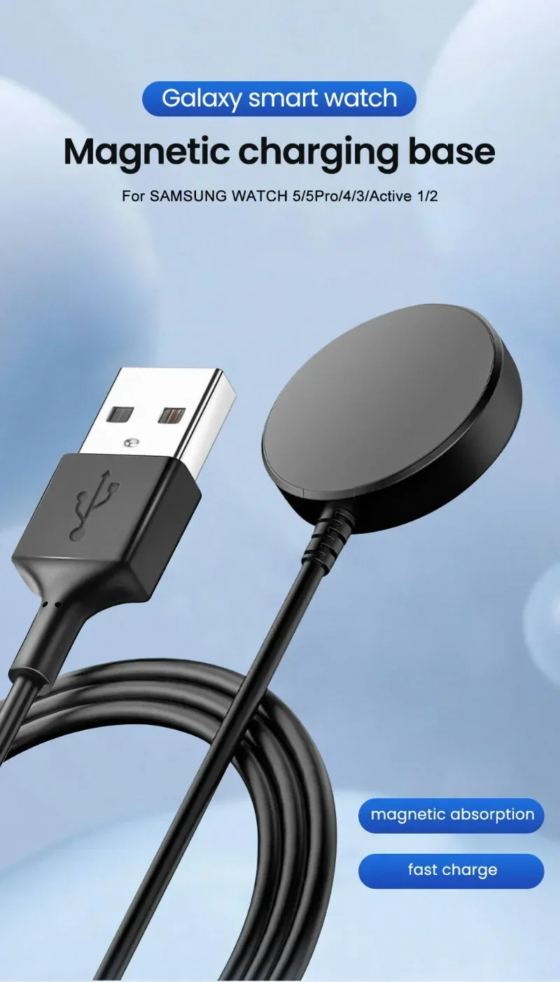 2026 Magnetic Watch Wireless Charger For Samsung Galaxy Watch 8/7/6/5pro/5/4/3 Active2 Portable Watch Fast Charging Dock Station