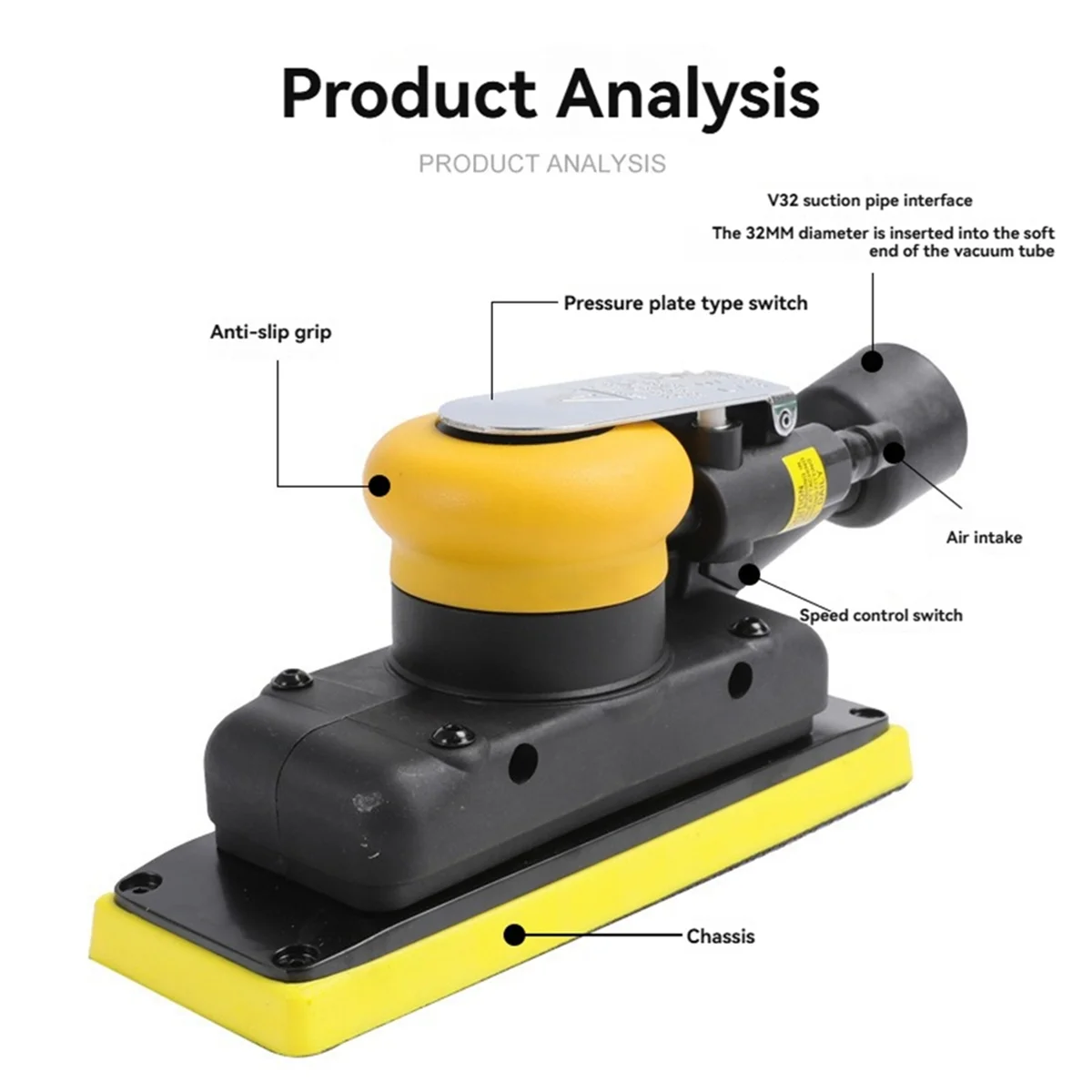 

SSR Rectangle Pneumatic Grinder 70 X 198 Car Ash Grinder Vacuum Dry Grinder Mocha Waxing and Polishing Machine