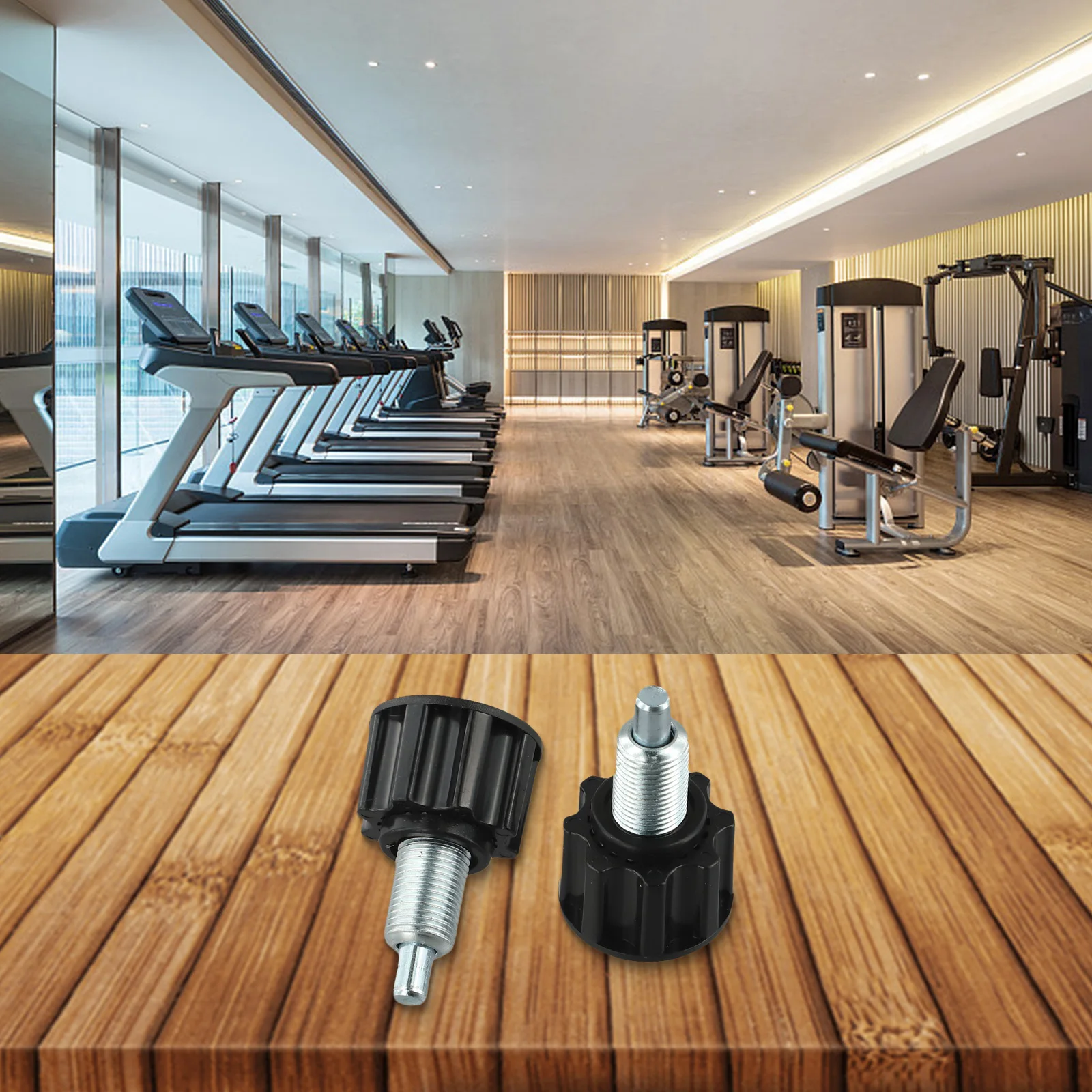 Exercise Bike Accessory Set 2pcs Spring Knob Pull Pins with 16mm Thread and 37mm Bolt Length for Gym Machine Repair