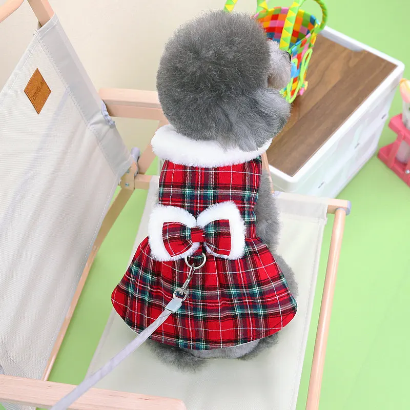 Cute Dog Dress Winter Pet Clothes Coat Outfit Small Dog Costume Cat Puppy Yorkie Pomeranian Shih Tzu Maltese Poodle Clothing Xs