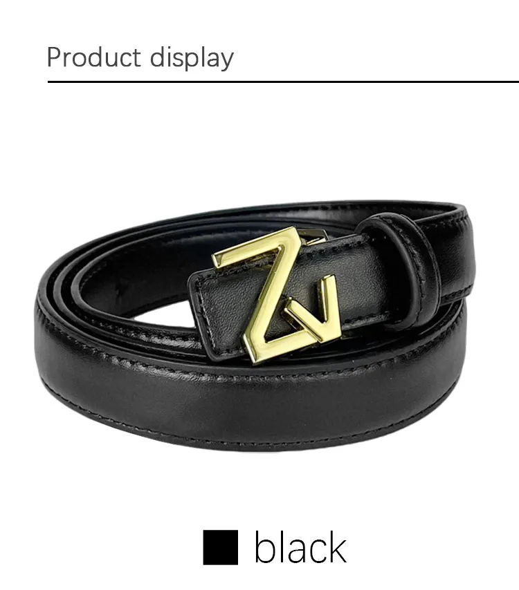 Ladies' belts are equipped with gold buttons, and fashionable and elegant belts are suitable for matching jeans and casual cloth